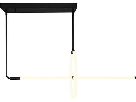 CWI Lighting Hoops Black Geometric Island Pendant