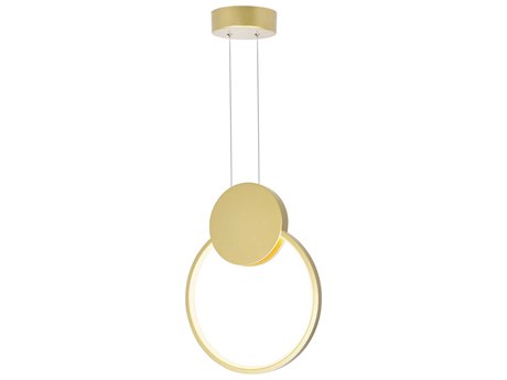 CWI Lighting Pulley Satin Gold Geometric Round Mini Pendant