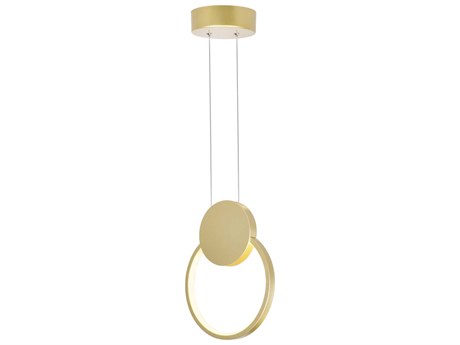 CWI Lighting Pulley Satin Gold Geometric Round Mini Pendant