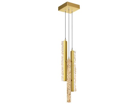 CWI Lighting Stagger Brass Linear Mini Pendant