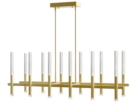 CWI Lighting Dragonswatch Satin Gold Linear Island Pendant