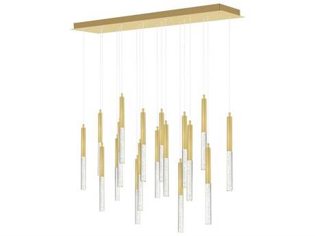 CWI Lighting Dragonswatch Satin Gold Linear Island Pendant