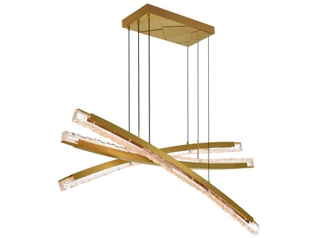 CWI Lighting Saber Brass Linear Island Pendant