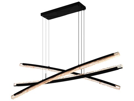 CWI Lighting Saber Black Linear Island Pendant