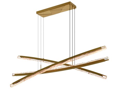 CWI Lighting Saber Brass Linear Island Pendant