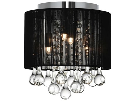 CWI Lighting Water Drop 4-Light Chrome Drum Flush Mount