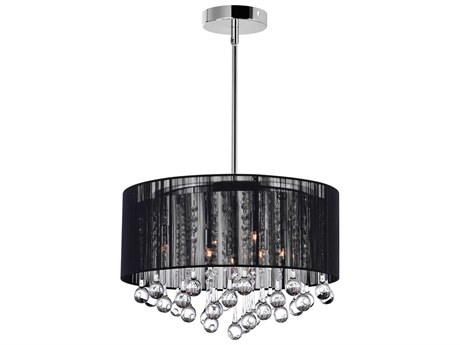 CWI Lighting Water Drop 6-Light Chrome Drum Chandelier