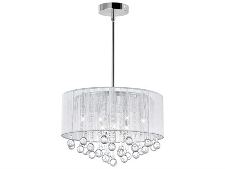 CWI Lighting Water Drop 6-Light Chrome Drum Chandelier