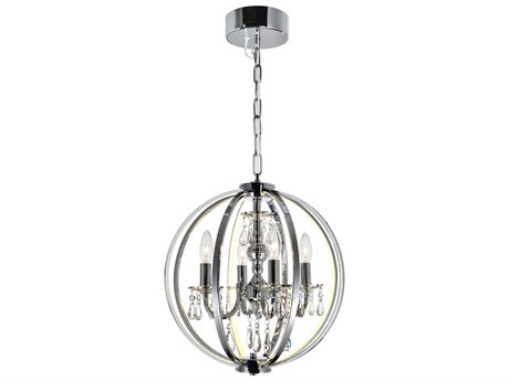 CWI Lighting Abia 4-Light Chrome Globe Chandelier