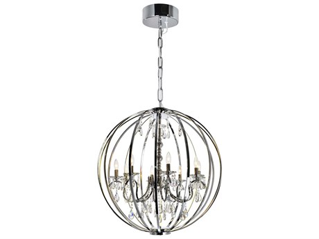 CWI Lighting Abia 8-Light Chrome Globe Chandelier