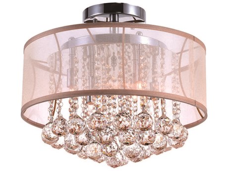 CWI Lighting Radiant 6-Light Chrome Traditional Drum Semi Flush Mount