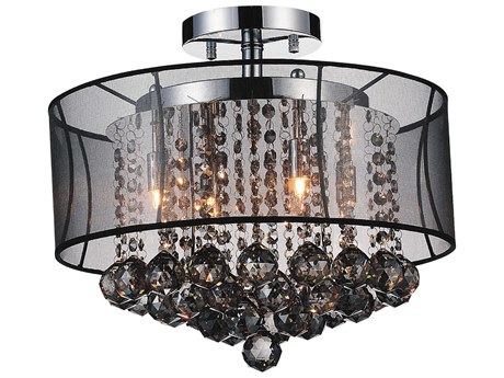 CWI Lighting Radiant 6-Light Chrome Traditional Drum Semi Flush Mount