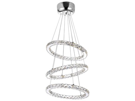 CWI Lighting Ring Stainless Steel Round Tiered Pendant