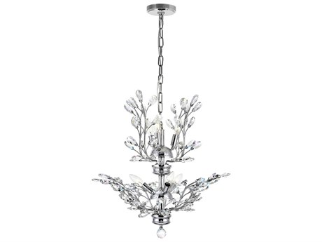 CWI Lighting Ivy 6-Light Chrome Tiered Chandelier