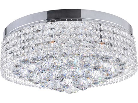 CWI Lighting Cascade 8-Light Chrome Traditional Round Flush Mount