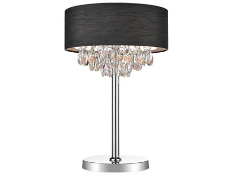CWI Lighting Dash Chrome Black Plastic Table Lamp