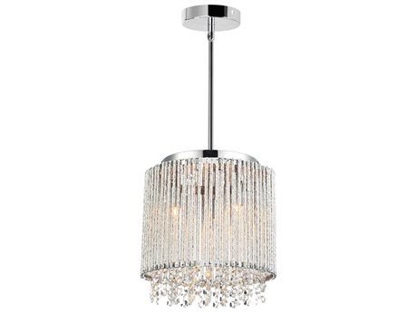 CWI Lighting Claire 3-Light Chrome Drum Mini Pendant