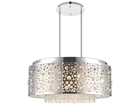 CWI Lighting Bubbles 9-Light Stainless Steel Drum Pendant