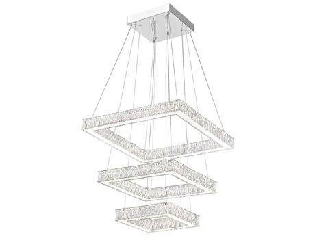 CWI Lighting Florence Stainless Steel Round Tiered Pendant