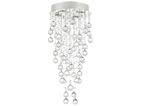 CWI Lighting Rain Drop 4-Light Chrome Globe Flush Mount
