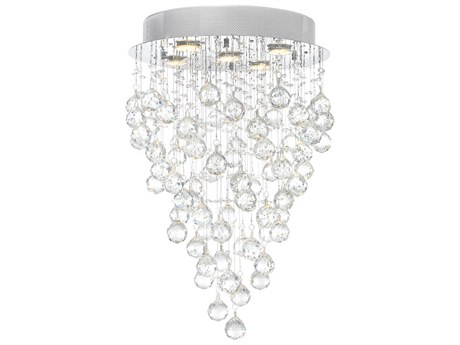 CWI Lighting Rain Drop 5-Light Chrome Globe Flush Mount