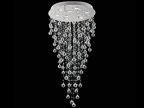 CWI Lighting Rain Drop 9-Light Chrome Globe Flush Mount