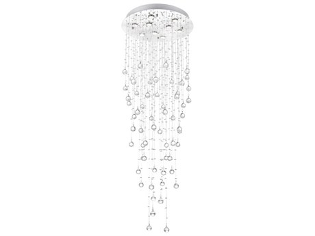 CWI Lighting Rain Drop 9-Light Chrome Globe Flush Mount