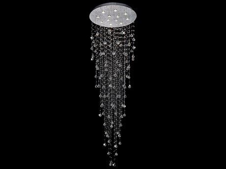 CWI Lighting Rain Drop 12-Light Chrome Globe Flush Mount
