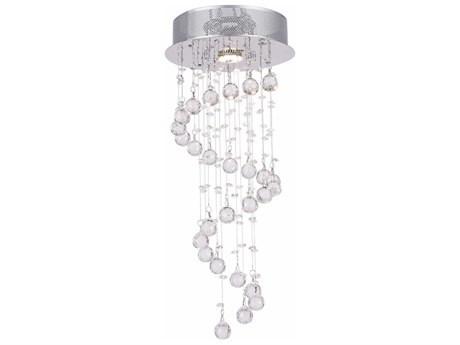 CWI Lighting Spiral 1-Light Chrome Flush Mount