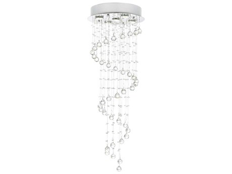 CWI Lighting Spiral 5-Light Chrome Flush Mount