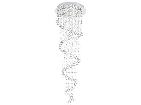 CWI Lighting Spiral 7-Light Chrome Flush Mount