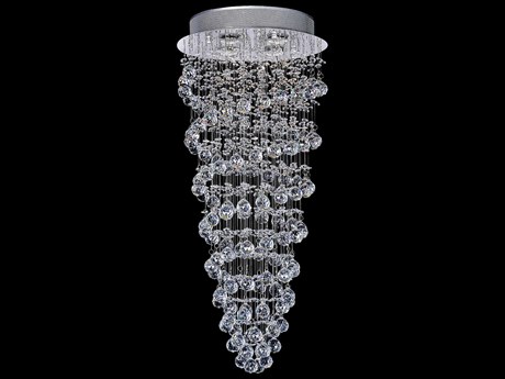 CWI Lighting Double Spiral 4-Light Chrome Flush Mount