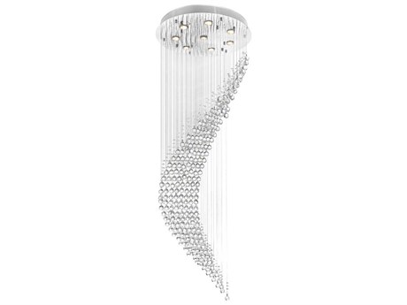 CWI Lighting Ribbon 8-Light Chrome Flush Mount