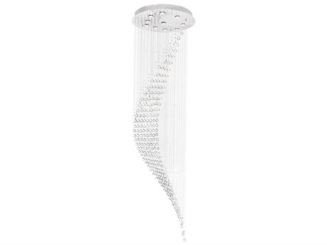 CWI Lighting Ribbon 10-Light Chrome Flush Mount