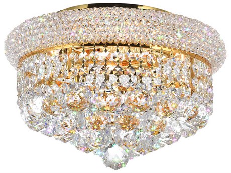 CWI Lighting Empire 4-Light Gold Traditional Flush Mount