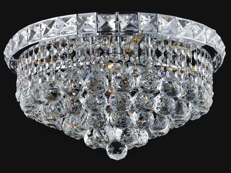CWI Lighting Luminous 4-Light Chrome Traditional Flush Mount