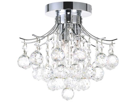 CWI Lighting Princess 3-Light Chrome Traditional Semi Flush Mount