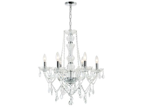 CWI Lighting Princeton 6-Light Chrome Traditional Candelabra Chandelier