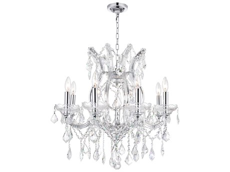 CWI Lighting Maria Theresa 9-Light Chrome Traditional Candelabra Chandelier