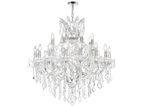 CWI Lighting Maria Theresa 25-Light Chrome Traditional Candelabra Chandelier