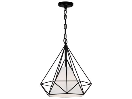 CWI Lighting Diamond 1-Light Black Geometric Pendant