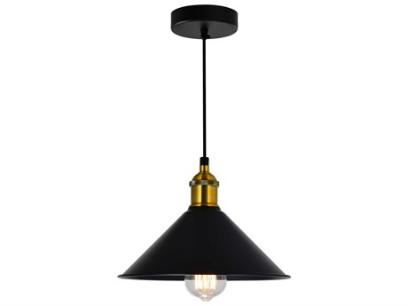 CWI Lighting Brave 1-Light Black Mini Pendant