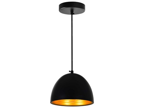 CWI Lighting Modest 1-Light Black Dome Mini Pendant