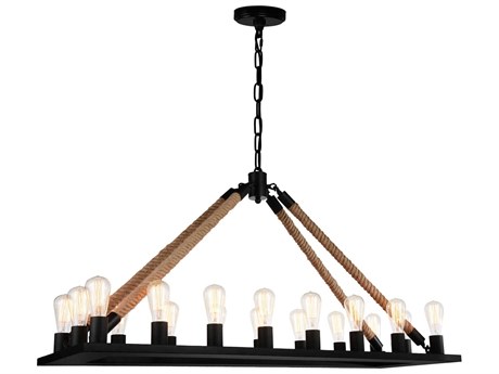 CWI Lighting Ganges 18-Light Black Island Pendant