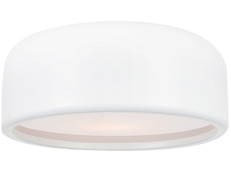 CWI Lighting Campton 2-Light White Flush Mount