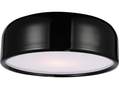 CWI Lighting Campton 3-Light Black Flush Mount