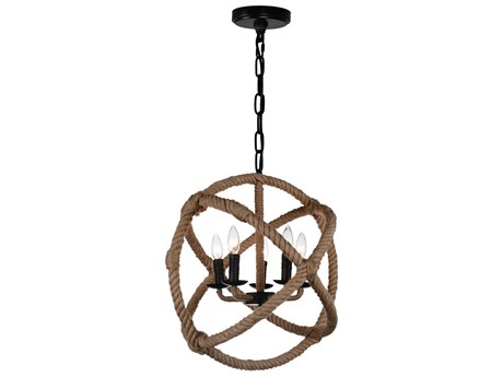 CWI Lighting Padma 5-Light Black Pendant