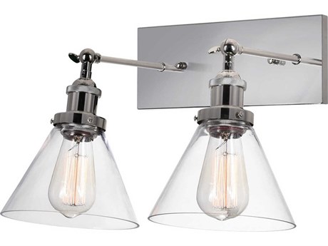 CWI Lighting Eustis 2-Light Polished Nickel Vanity Light
