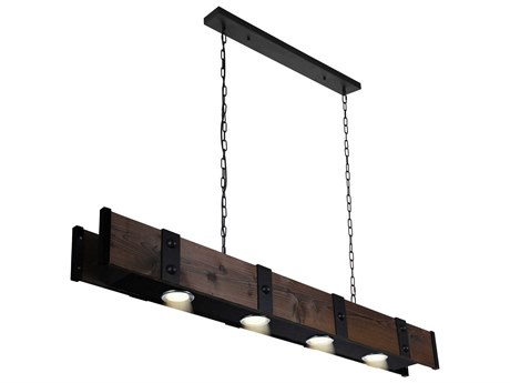 CWI Lighting Pago 4-Light Black Island Pendant