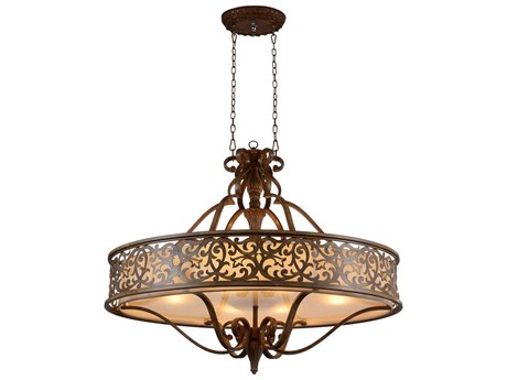 CWI Lighting Nicole 6-Light Brushed Chocolate Brown Traditional Island Pendant